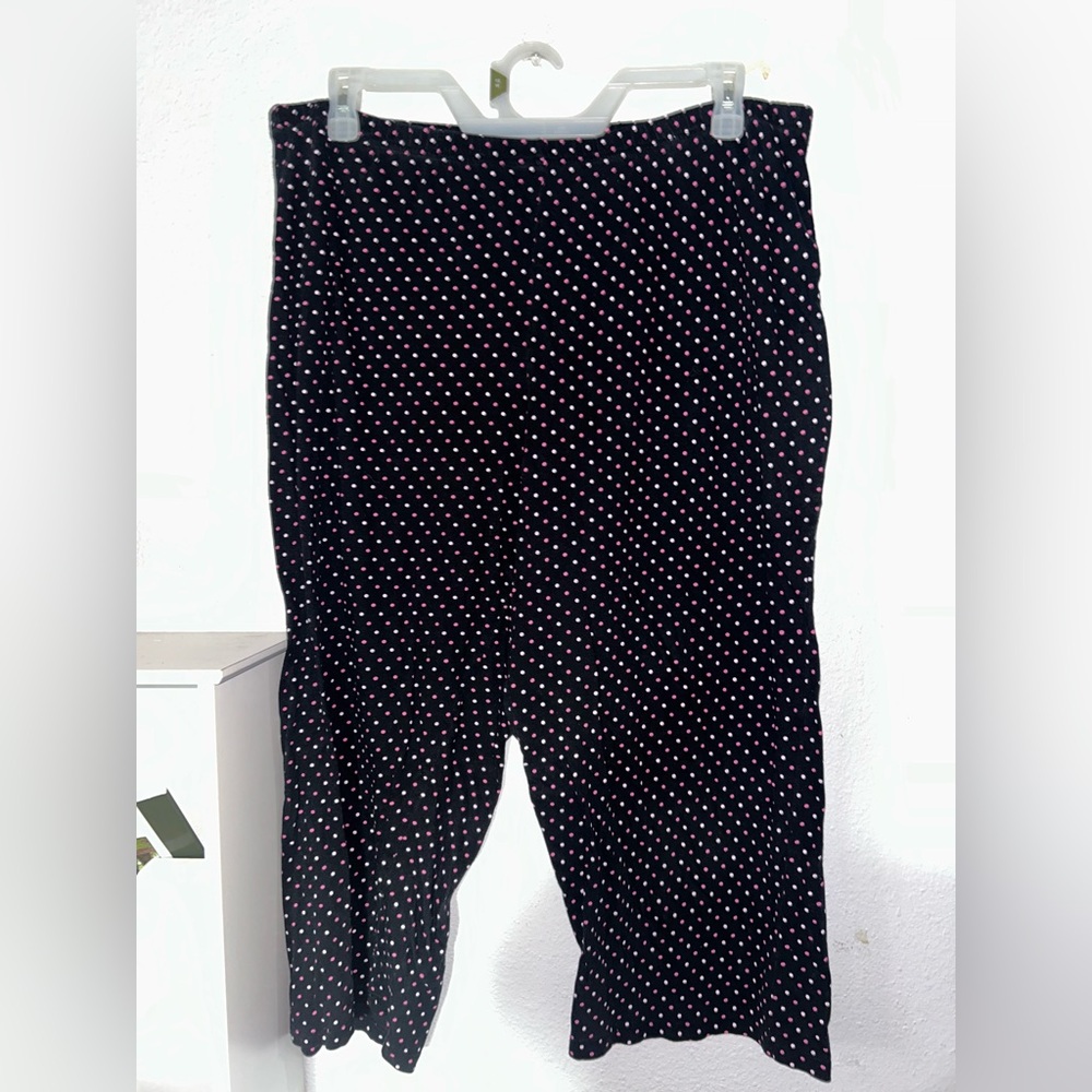 Charter club Black pajama pants with pink and white Polka Dots